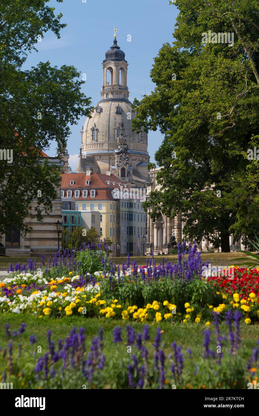 The Dresden Frauenkirche church Stock Photo