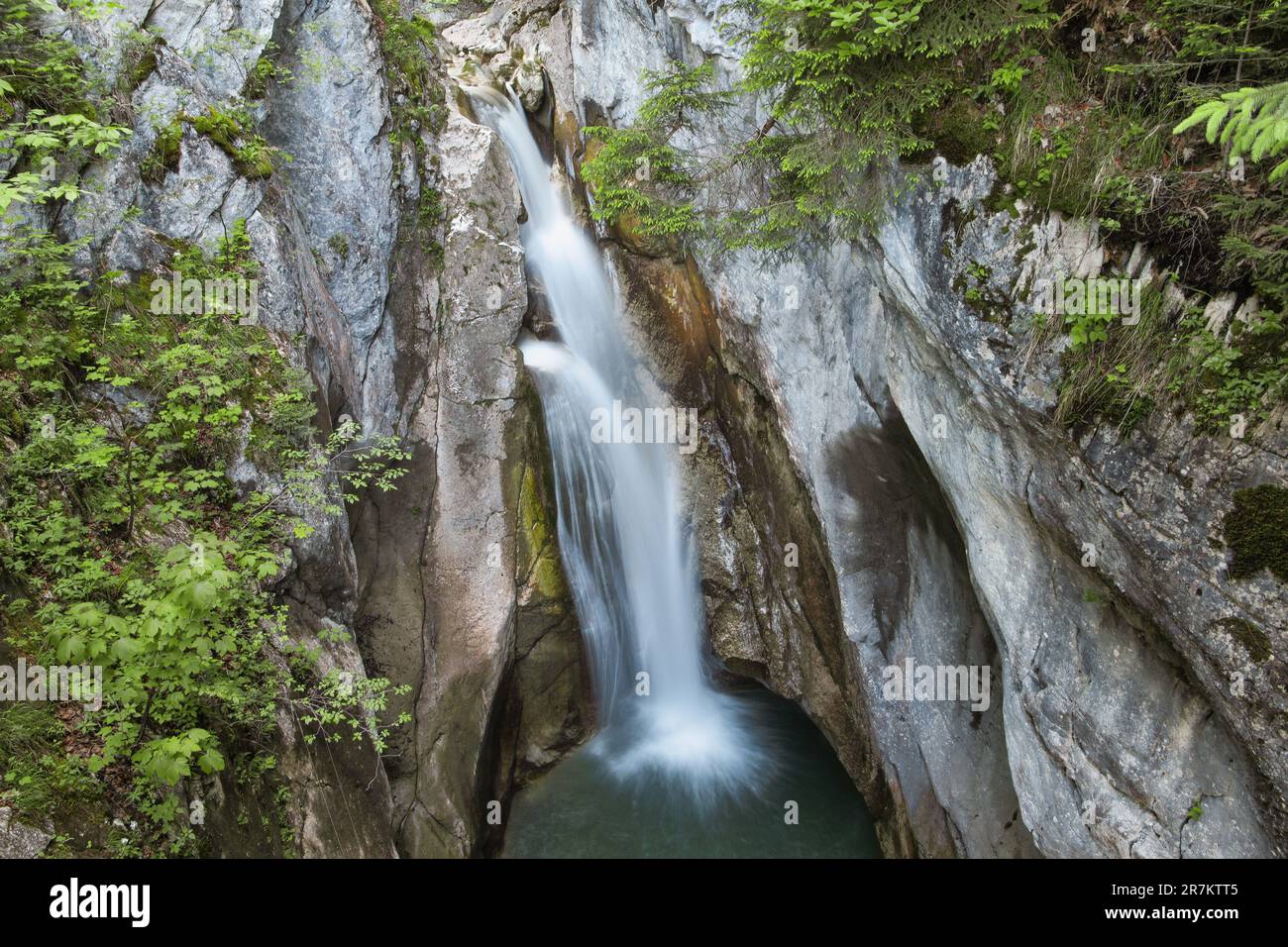 Tatzelwurm waterfalls on river Auerbach in Oberaudorf - Germany Stock Photo