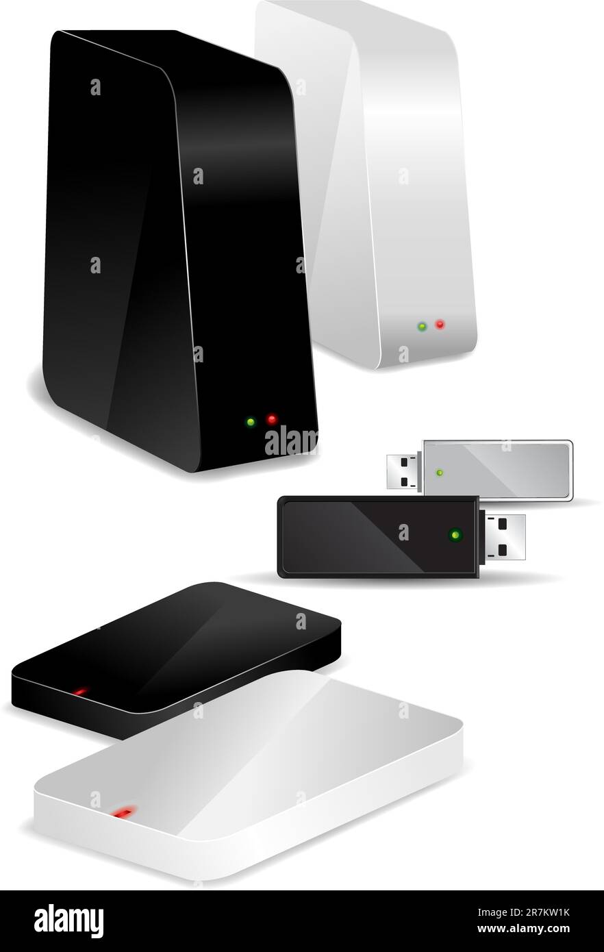 Different storage media Vector Illustration Stock Vector Image & Art