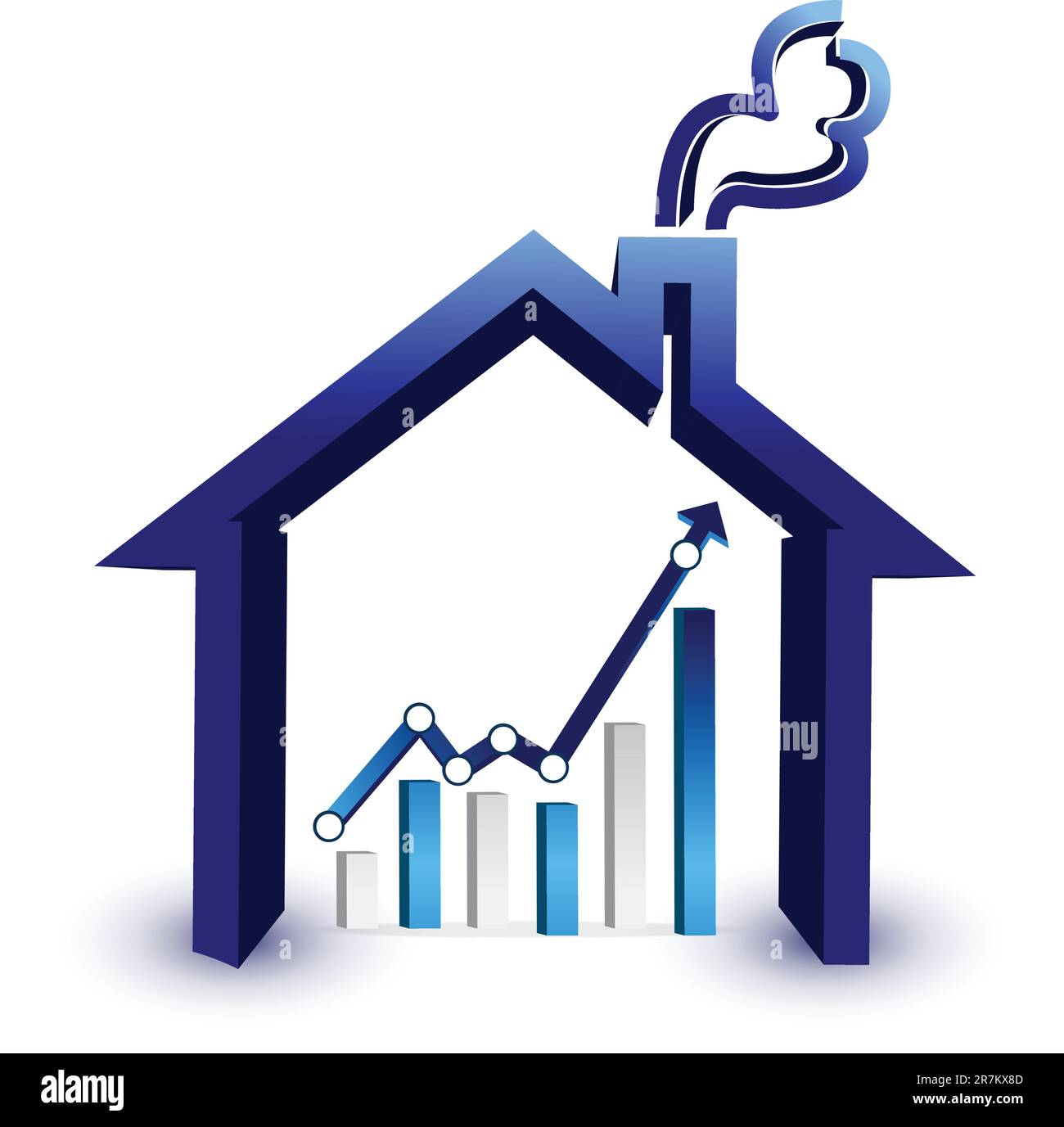 House prices graph illustration design isolated over a white background