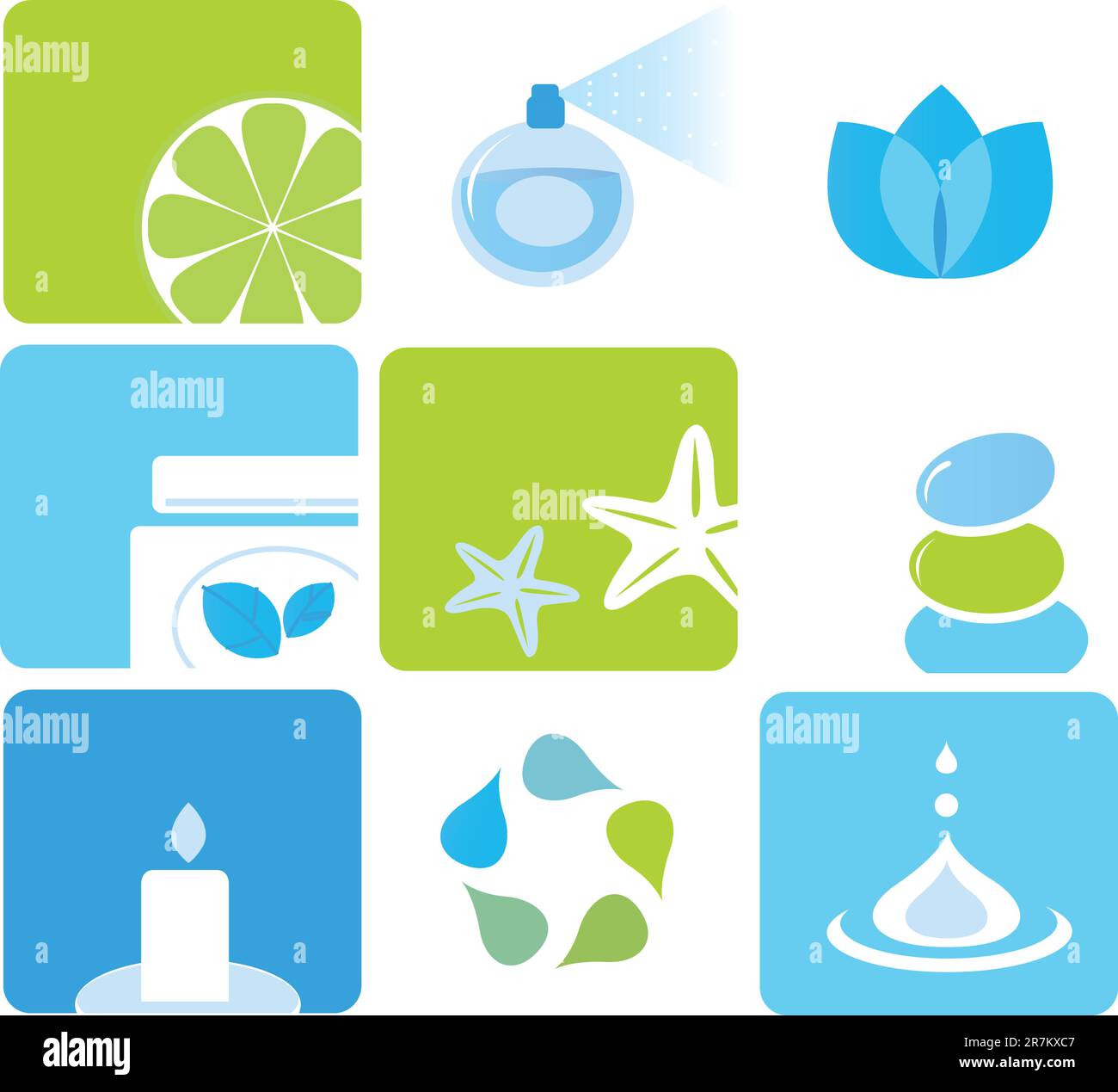 Vector icons collection of beauty and spa icons isolated on white Stock ...