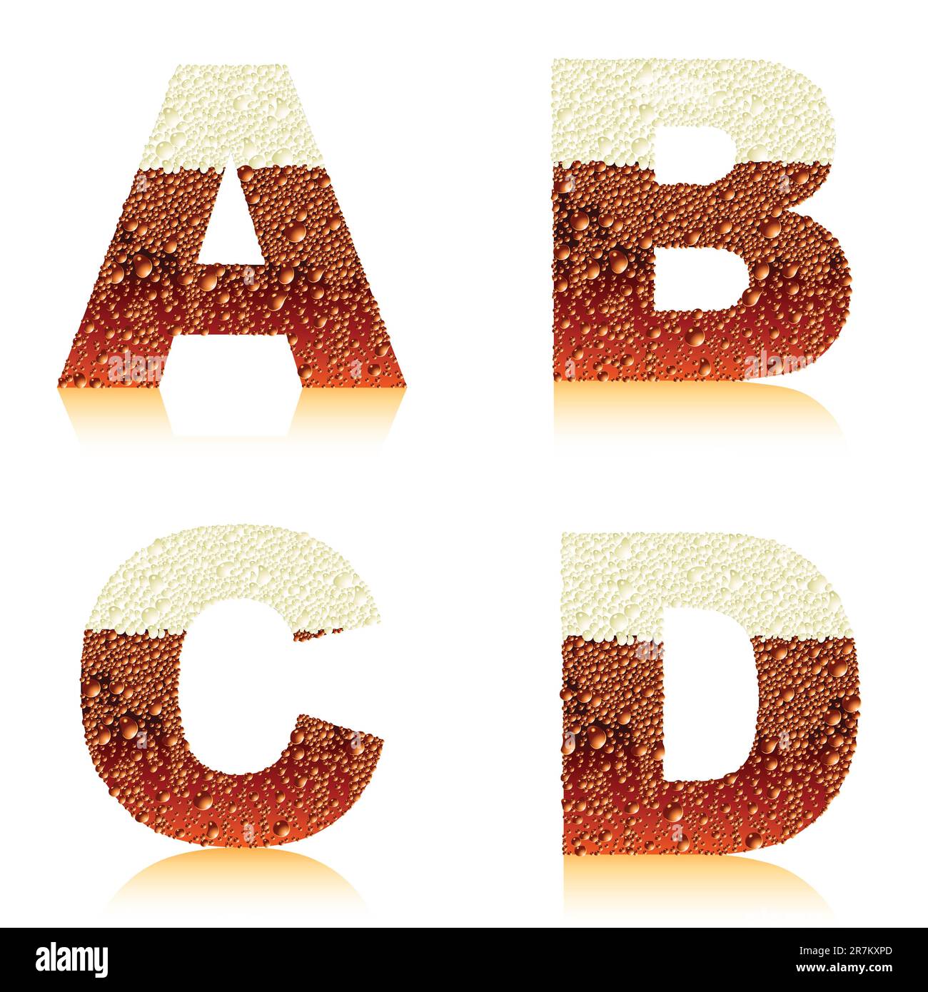 alphabet dark beer ABCD, this illustration may be useful as designer work Stock Vector