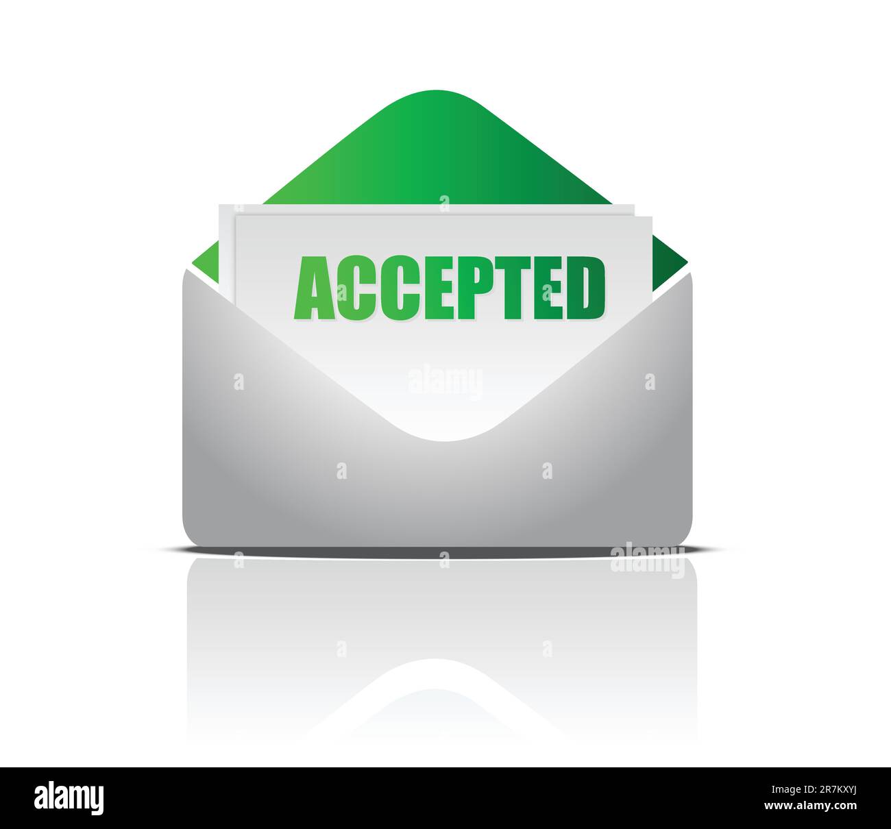 accepted (letter) illustration of mail envelope over white background