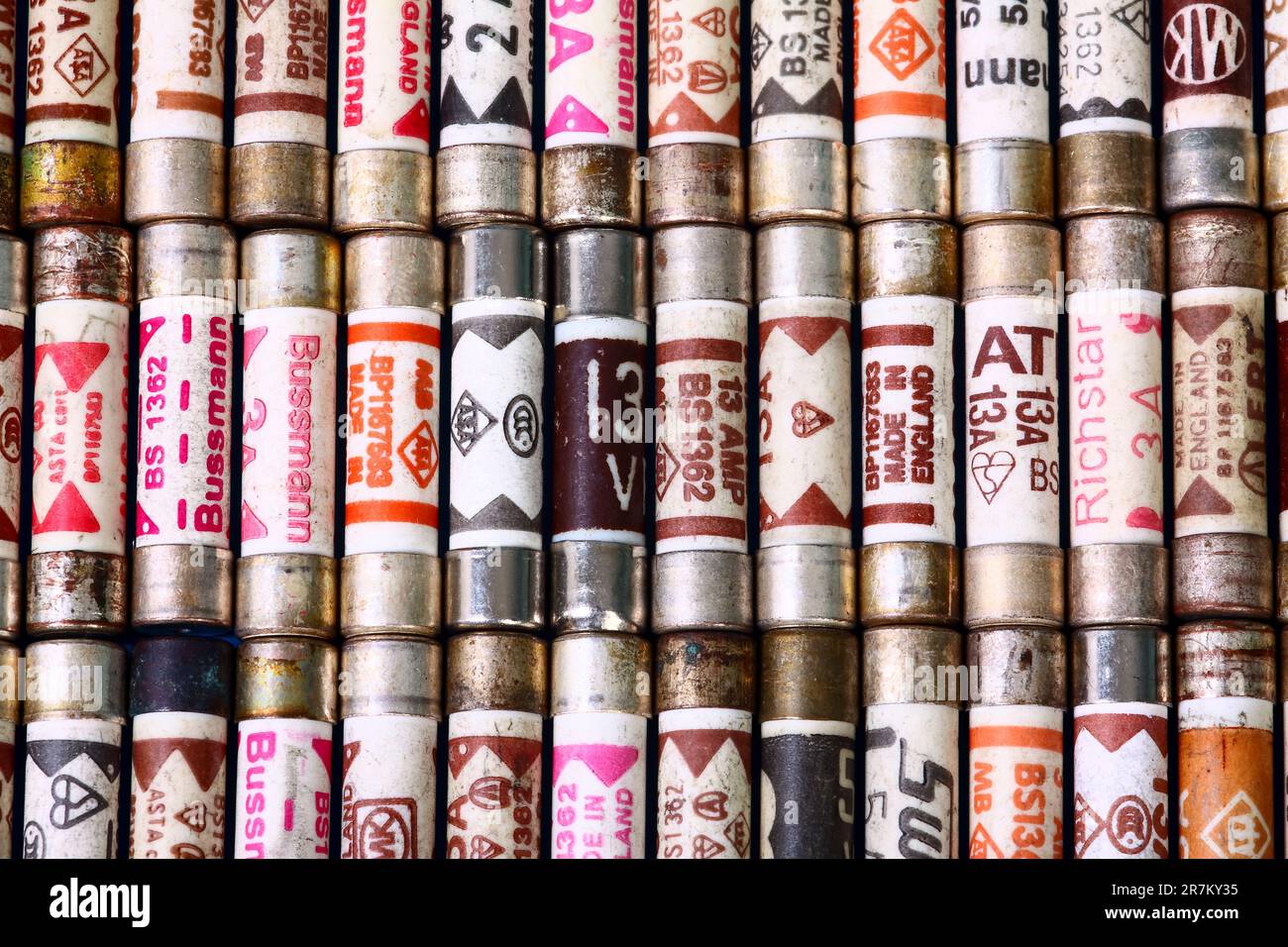 Domestic electric UK plug fuses Stock Photo Alamy