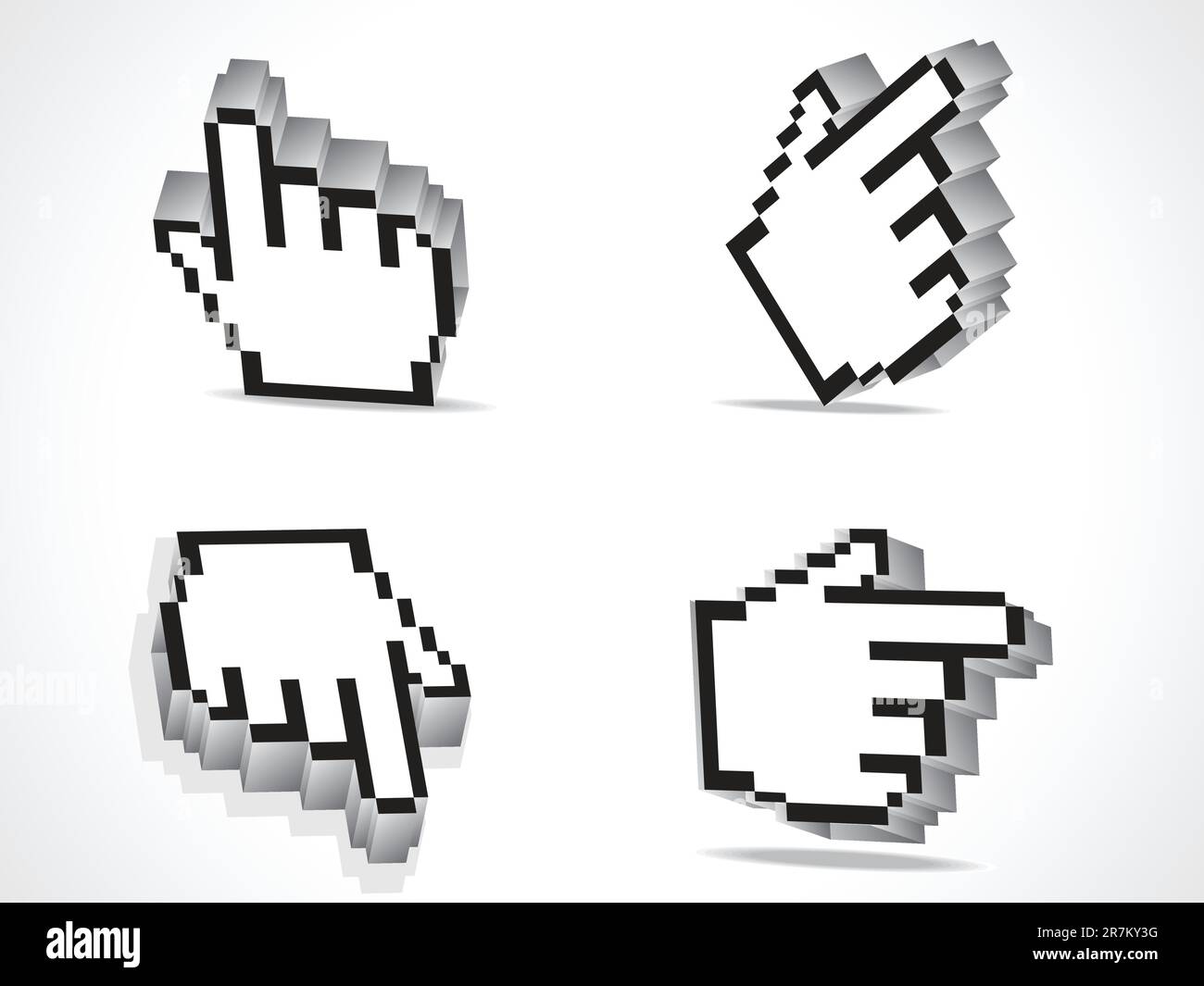 abstract 3d hand cursor icon vector illustration Stock Vector