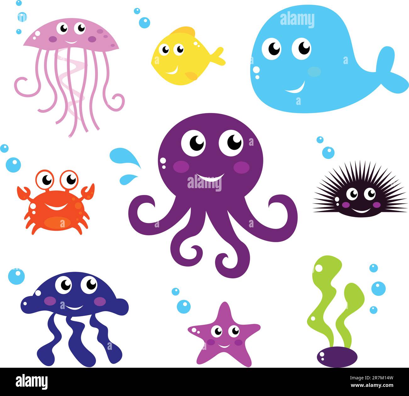 Vector Icons Collection of Sea animals Stock Vector Image & Art - Alamy