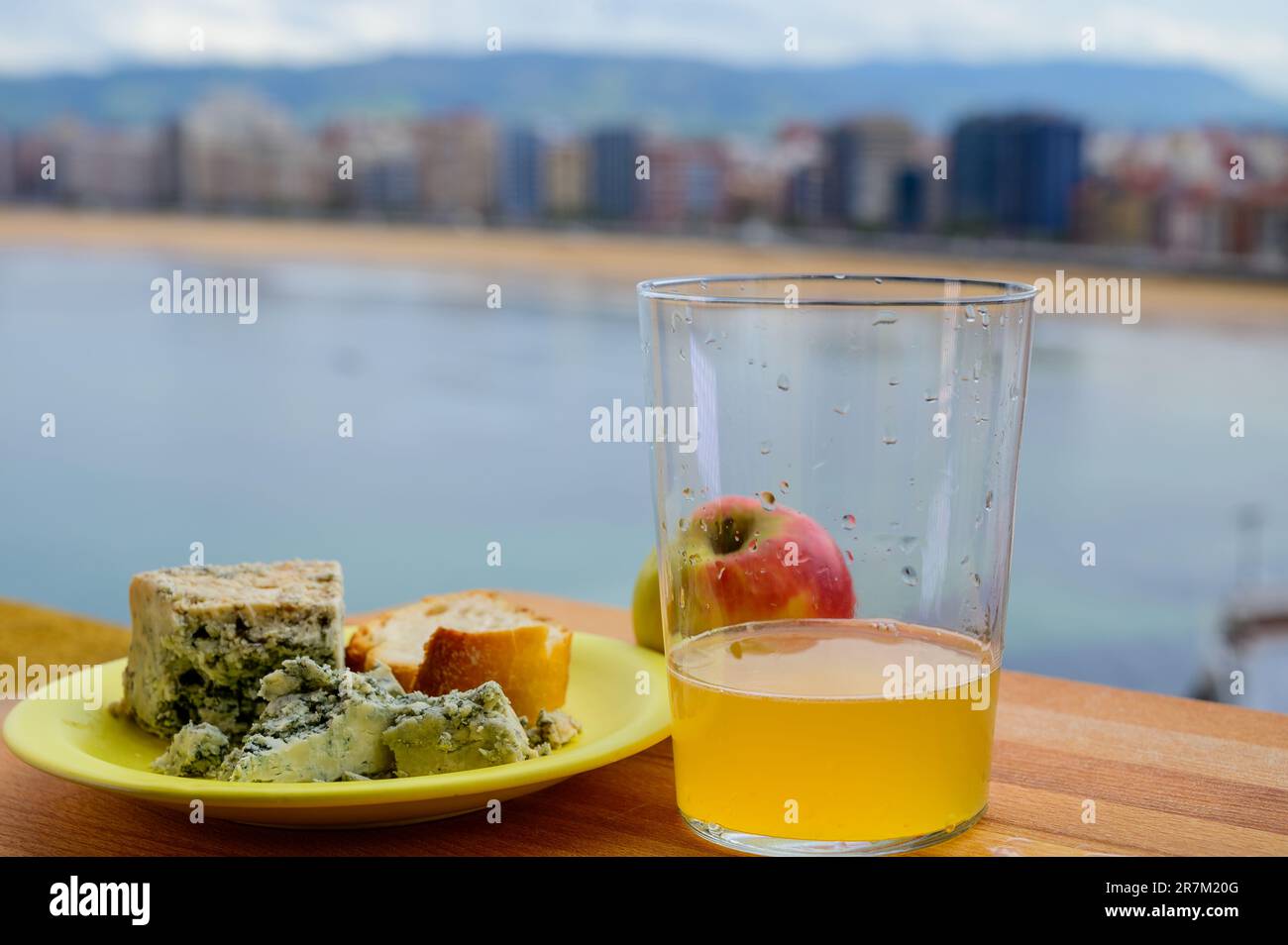 Food pairing in Asturias, blue cow cabrales cheese from caves in Arenas