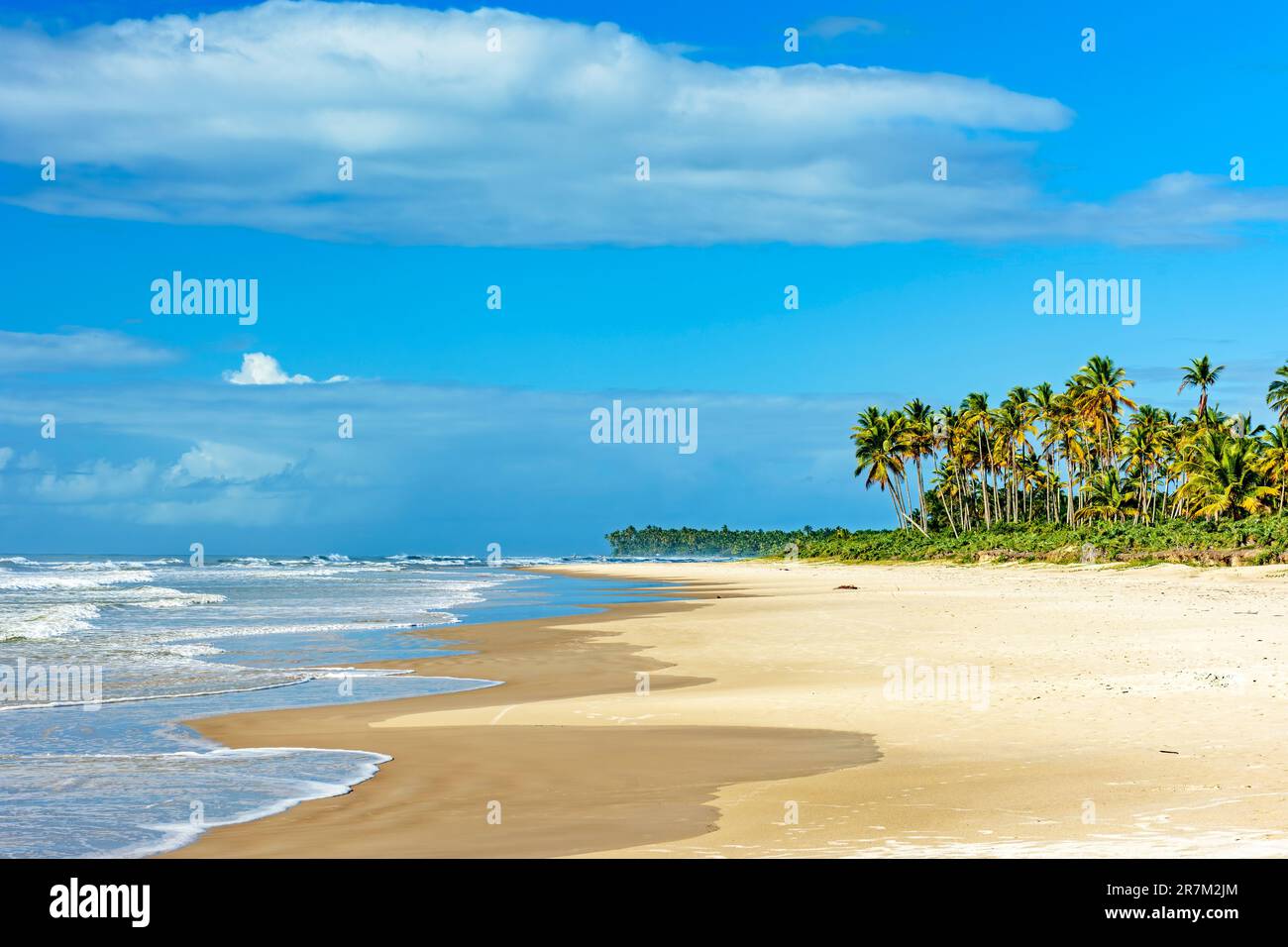 Sunny summer day on the idyllic beach of Sargi in Serra Grande in Bahia, northeastern Brazil Stock Photo