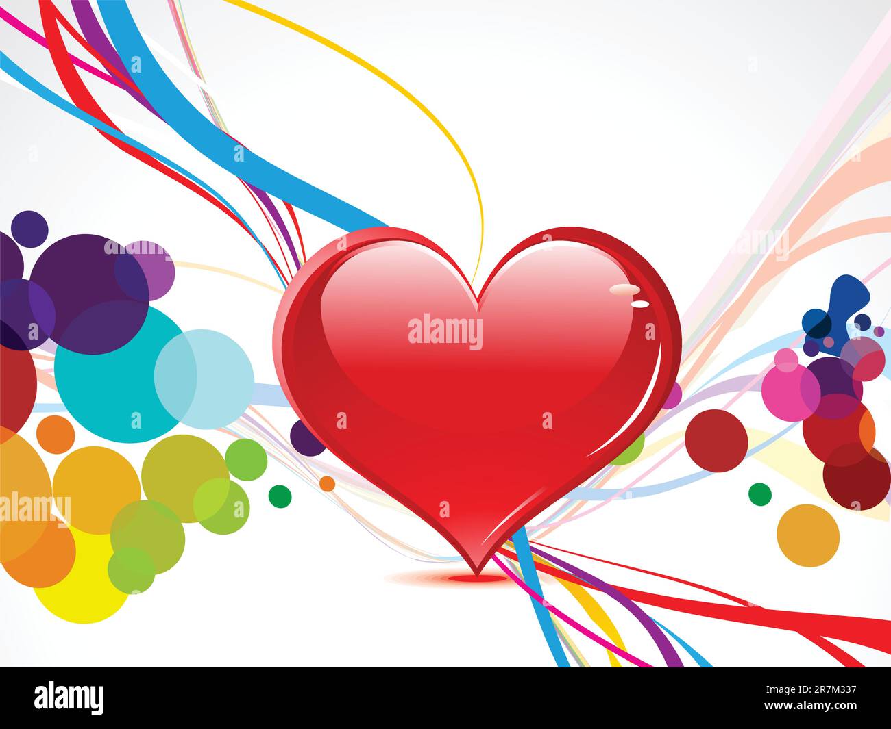 abstract colorful heart with wave Stock Vector