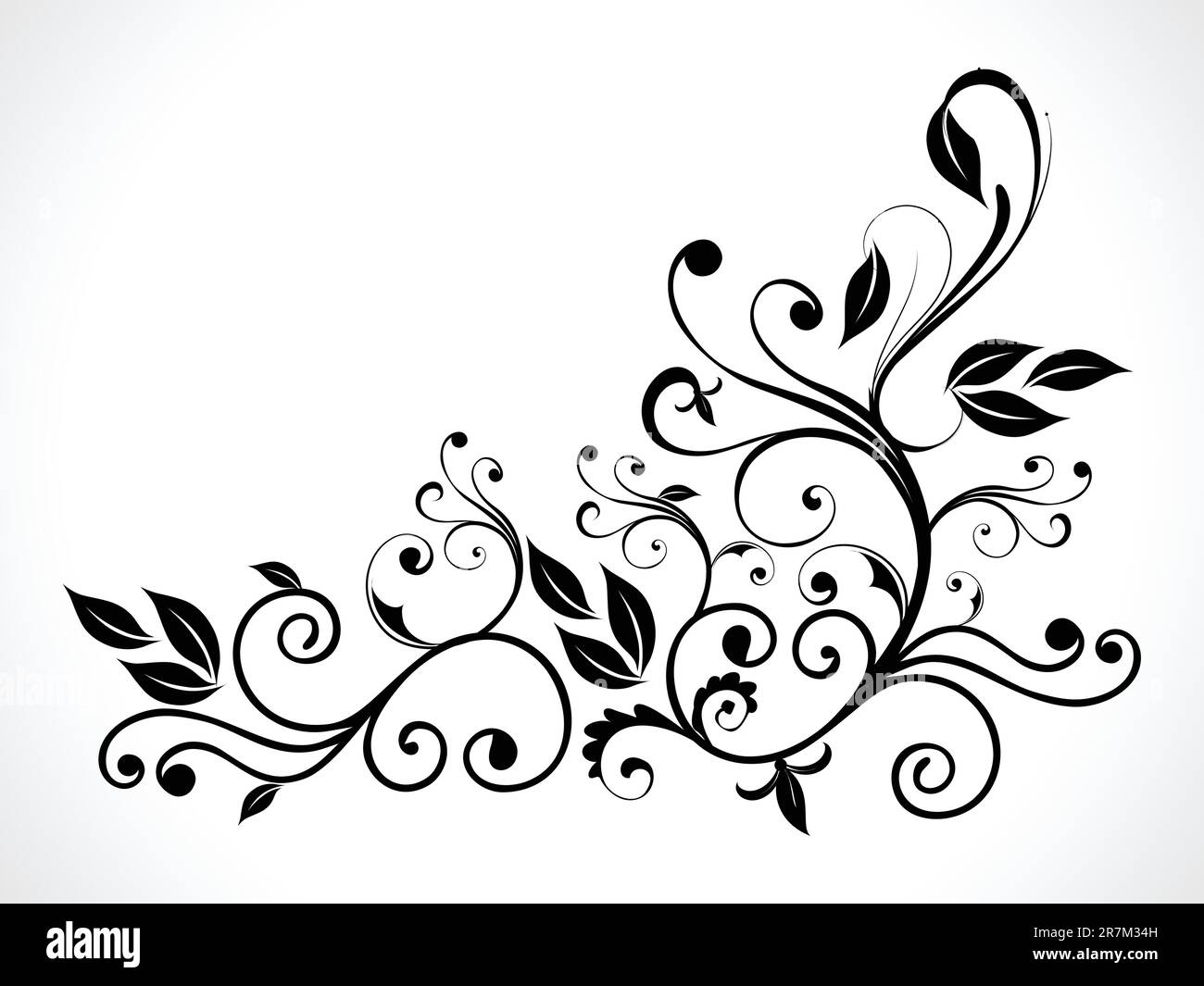 abstract black floral vector illustration Stock Vector Image & Art - Alamy