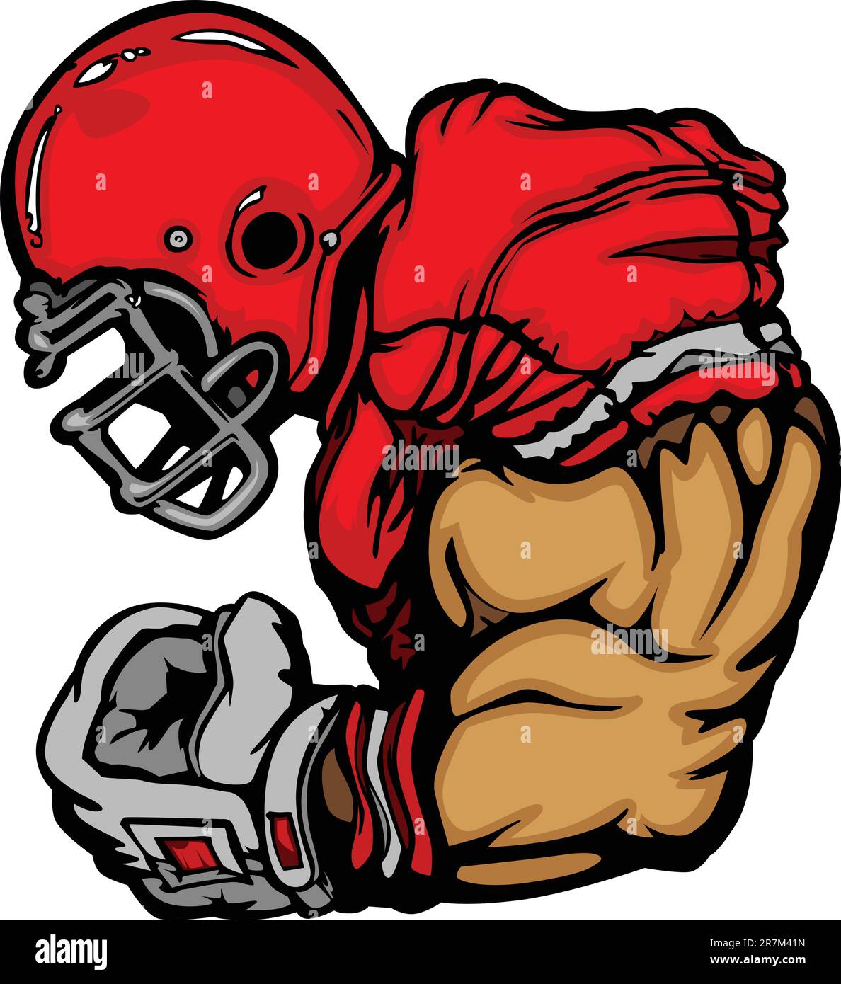 Cartoon Vector Silhouette of a Cartoon Football Player Flexing Arm Stock Vector
