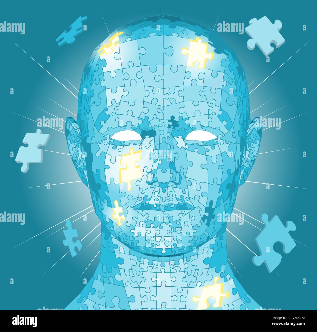 Jigsaw puzzle pieces forming a human head. Conceptual piece Stock ...
