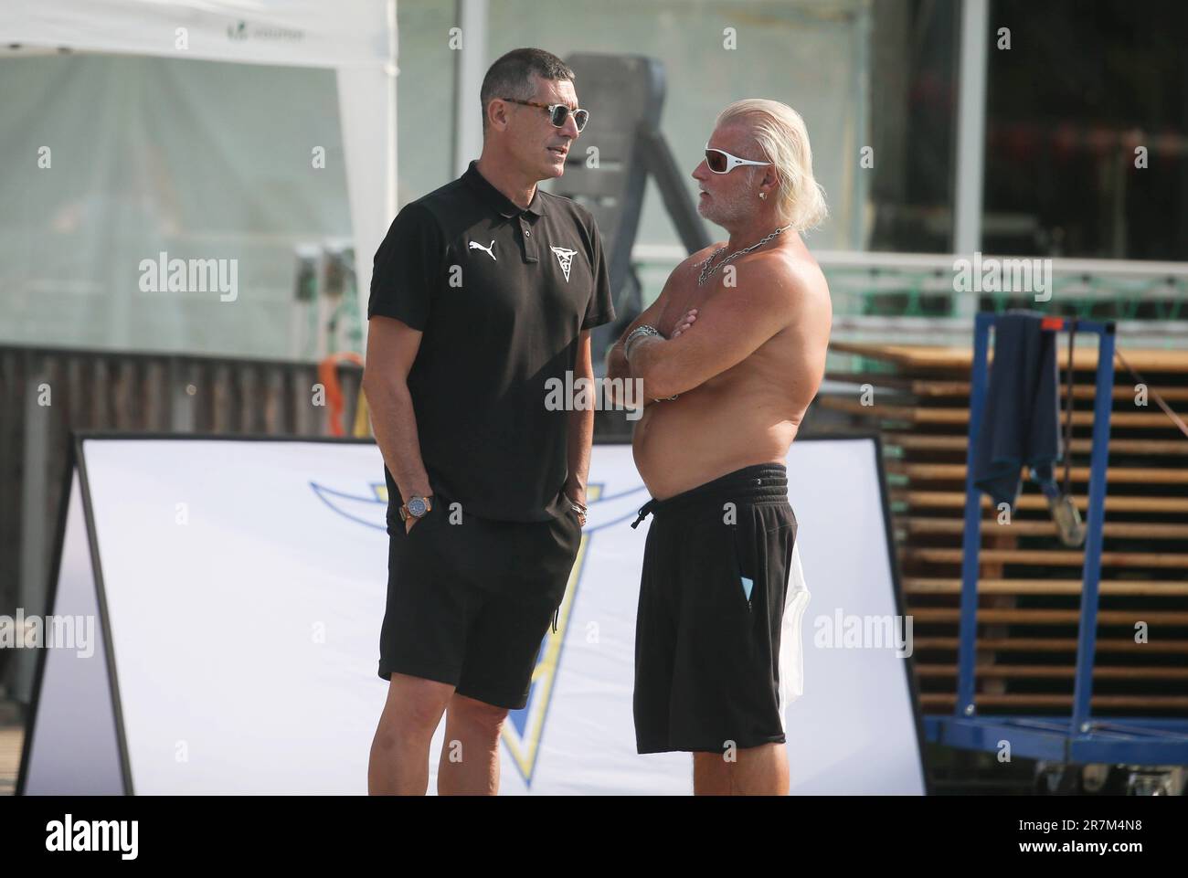 Rennes, France. 16th June, 2023. Franck Esposito and Philippe Lucas during the French Elite Swimming Championships on June 16 2023 in Rennes, France - Photo Laurent Lairys/DPPI Credit: DPPI Media/Alamy Live News Stock Photo