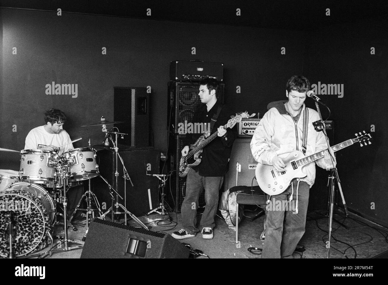 Dafydd, Guto and Huw of Super Furry Animals rehearsing their second
