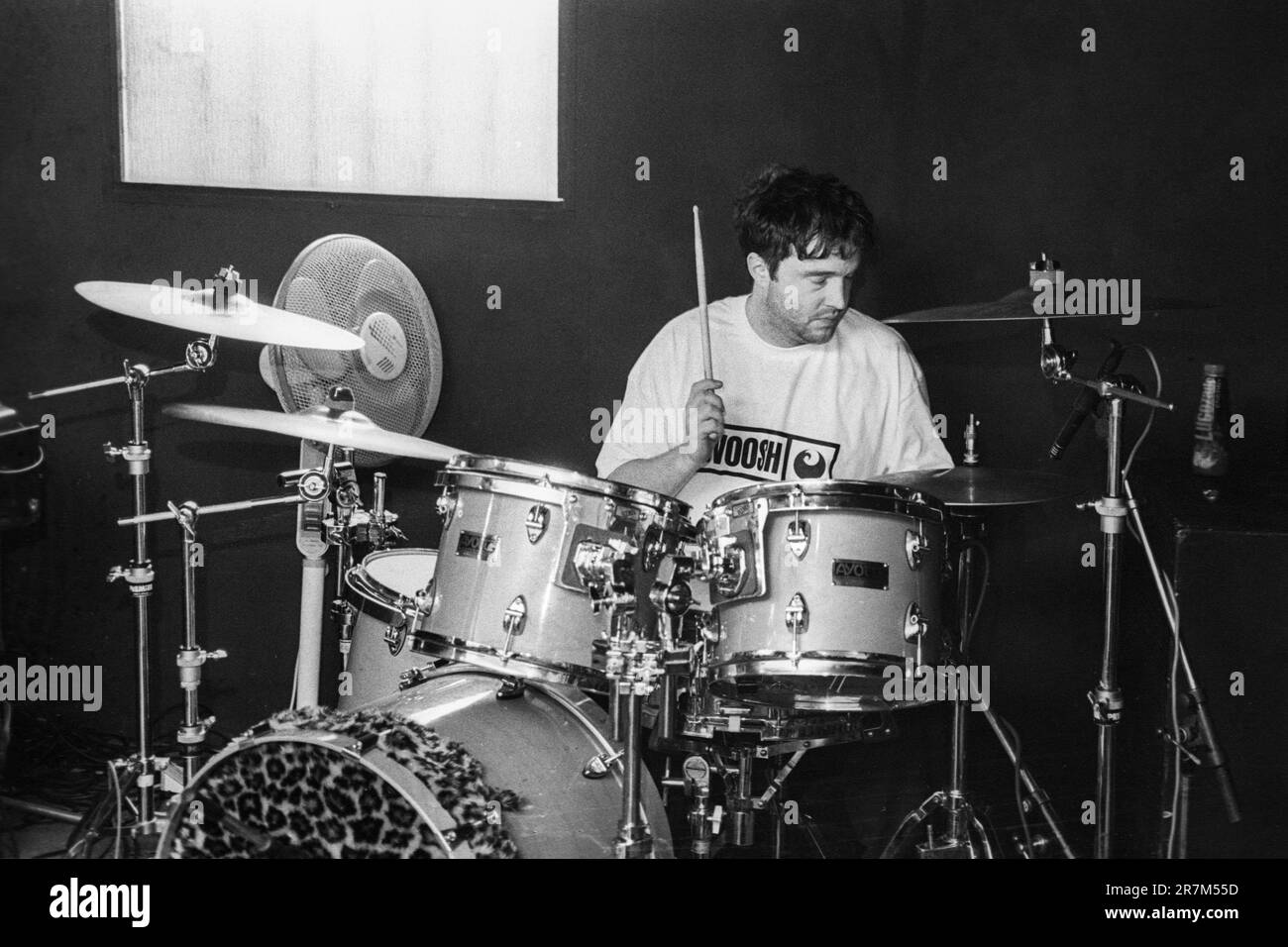 Dafydd of Super Furry Animals rehearsing their second album Radiator at
