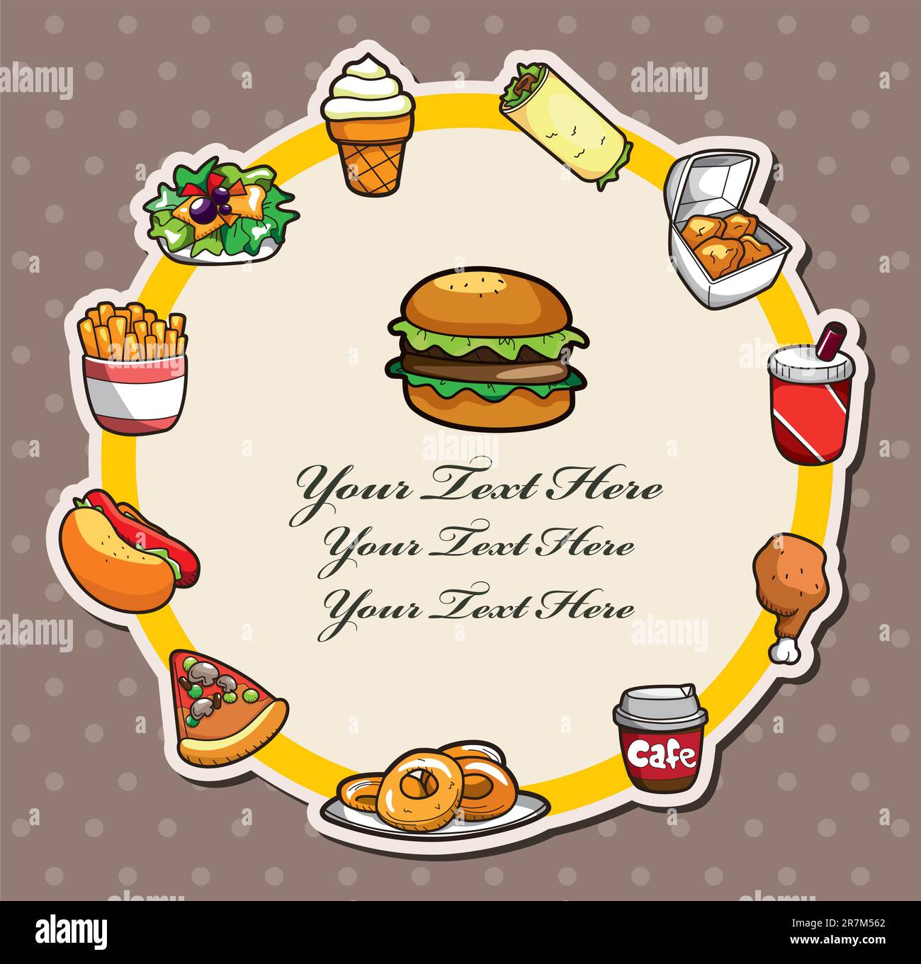 Cartoon fast-food card Stock Vector Image & Art - Alamy