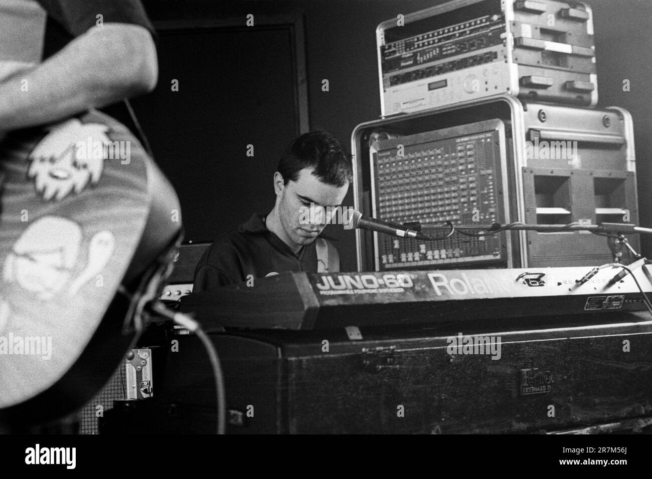 Cian of Super Furry Animals rehearsing their second album Radiator at