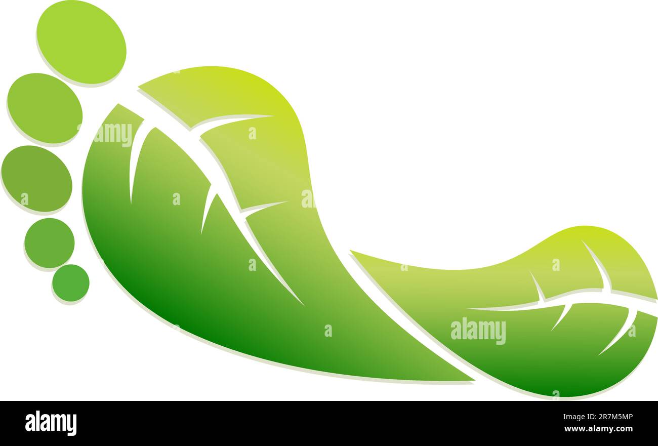 A Colourful Vector Eco Green Footprint Illustration Stock Vector
