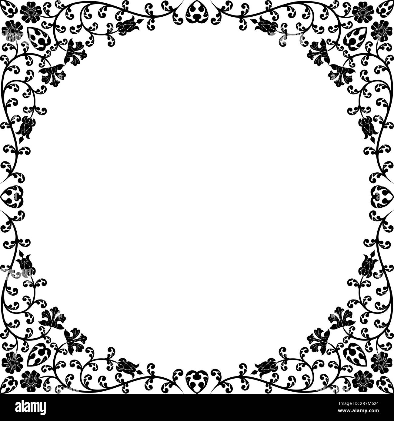 Vintage floral frame. Vector illustration Stock Vector Image & Art - Alamy