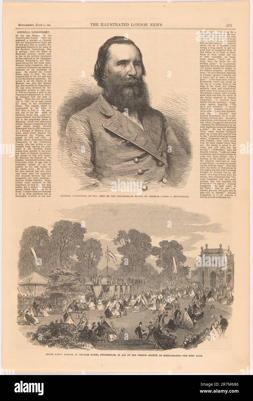 James Longstreet 1864 Stock Photo