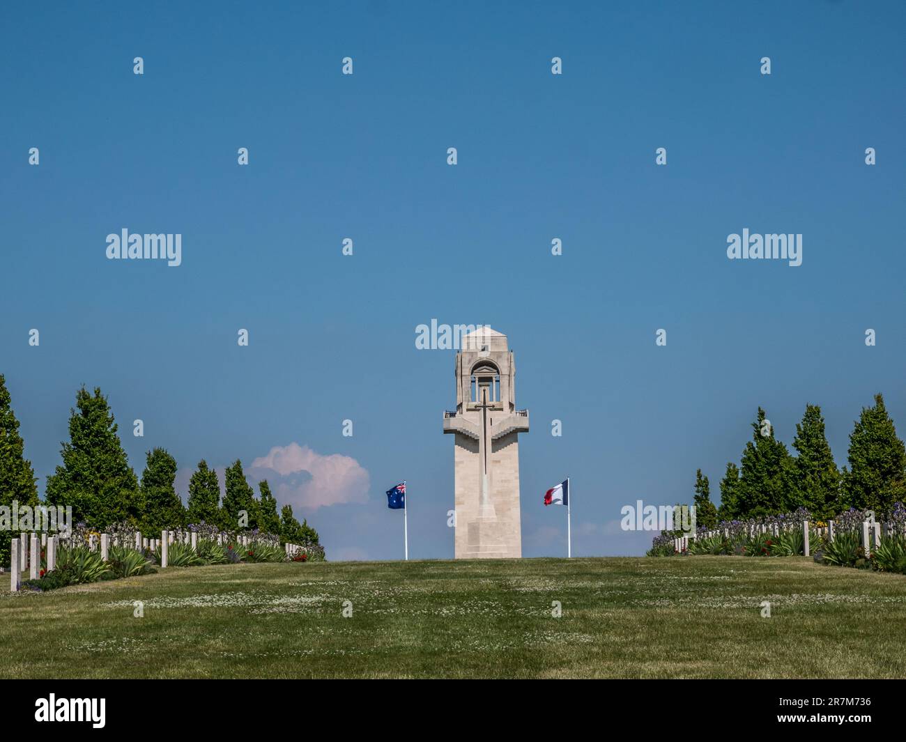 The image is of the Villers Bretonneux Australian National war memorial ...