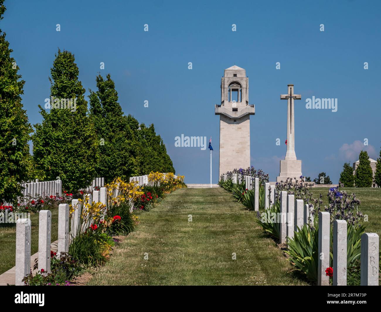 The image is of the Villers Bretonneux Australian National war memorial ...
