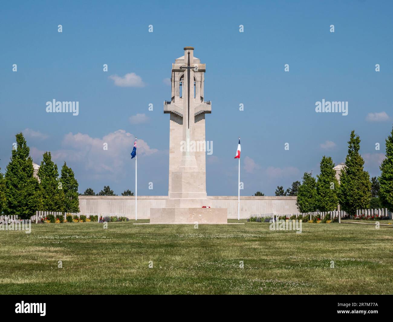 The image is of the Villers Bretonneux Australian National war memorial ...