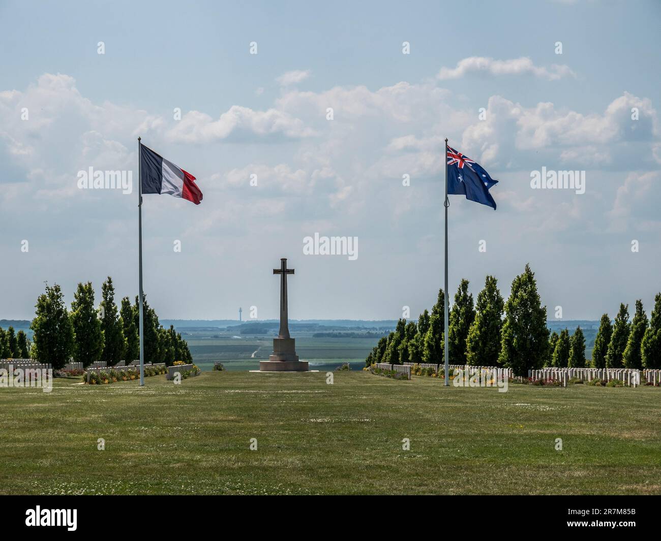 The image is of the Villers Bretonneux Australian National war memorial ...