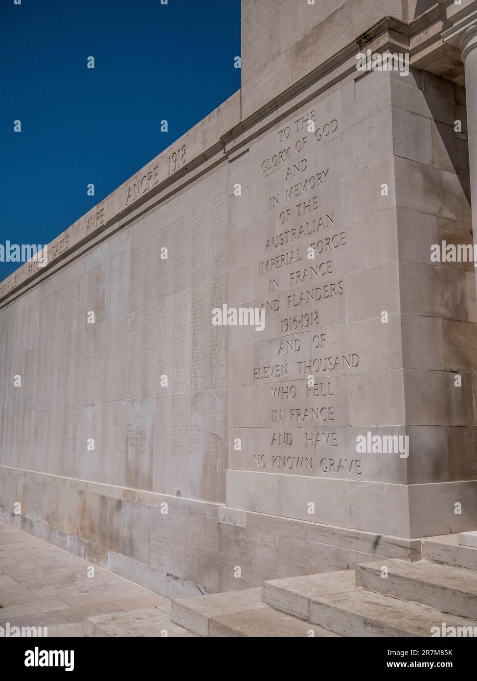 The image is of the Villers Bretonneux Australian National war memorial ...