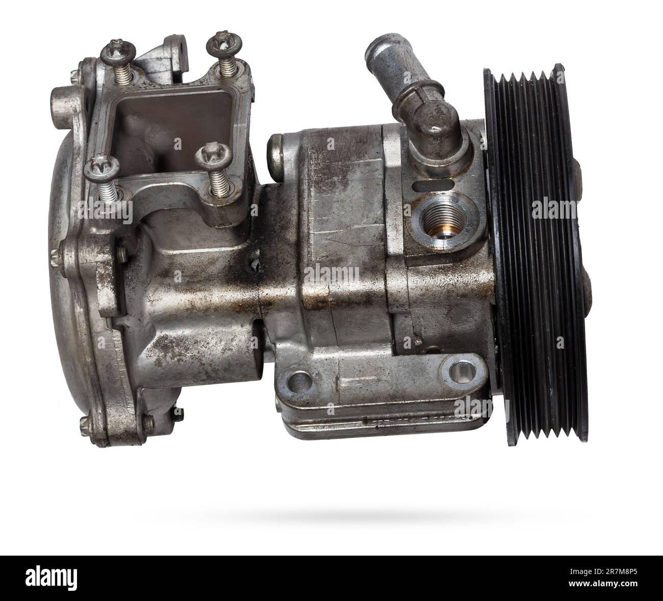 Vane pump or hydraulic power steering pump on a white background engine