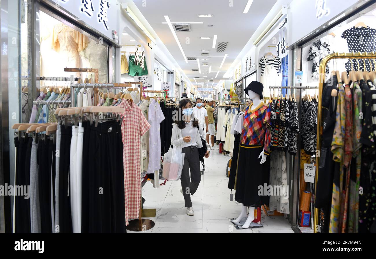 Guangzhou China s Guangdong Province. 13th June 2023. People shop at a clothing wholesale market in Guangzhou south China s Guangdong Province June 13 2023. Guangzhou has a history of more than 2 000 ...