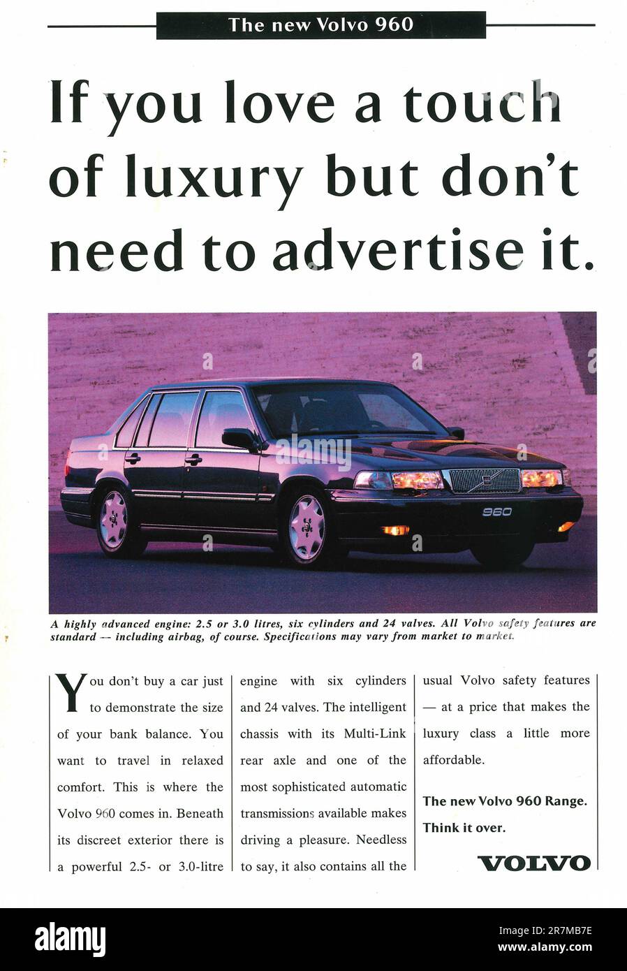 Volvo 960 advertisement placed inside a NatGeo magazine, 1990s Stock Photo