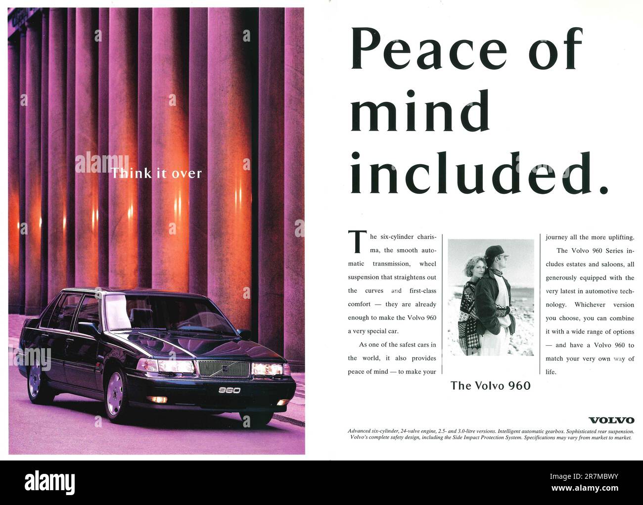 Volvo 960 advertisement placed inside a NatGeo magazine, 1995 Stock Photo