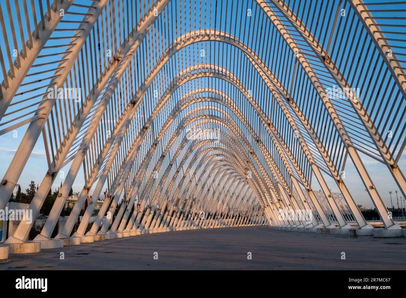 Greece, Athens on 2023-01-17. The large Spyrídon-Louis Olympic complex was built especially for the games, including a large structure of arches in a Stock Photo