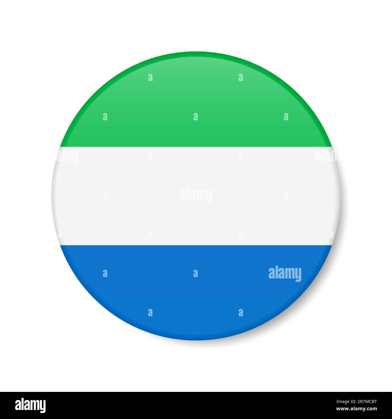 Sierra Leone circle button icon. Salone round badge flag with shadow ...