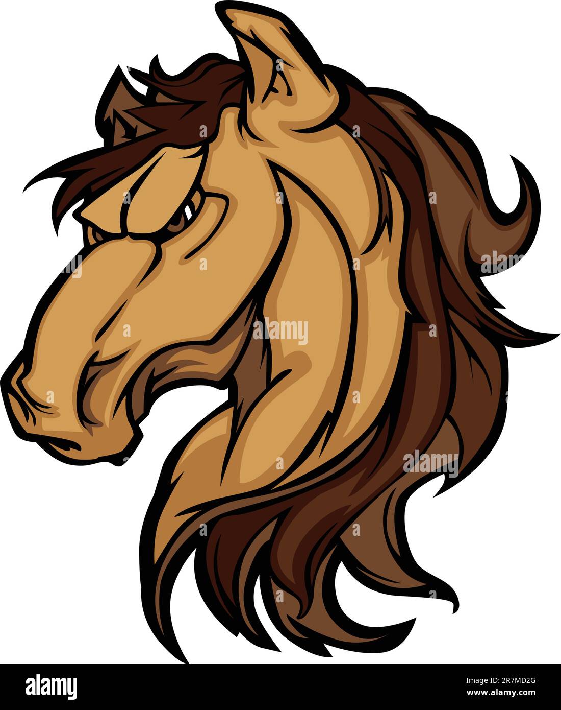 Cartoon Mascot Icon of a Mustang Bronco Horse Stock Vector