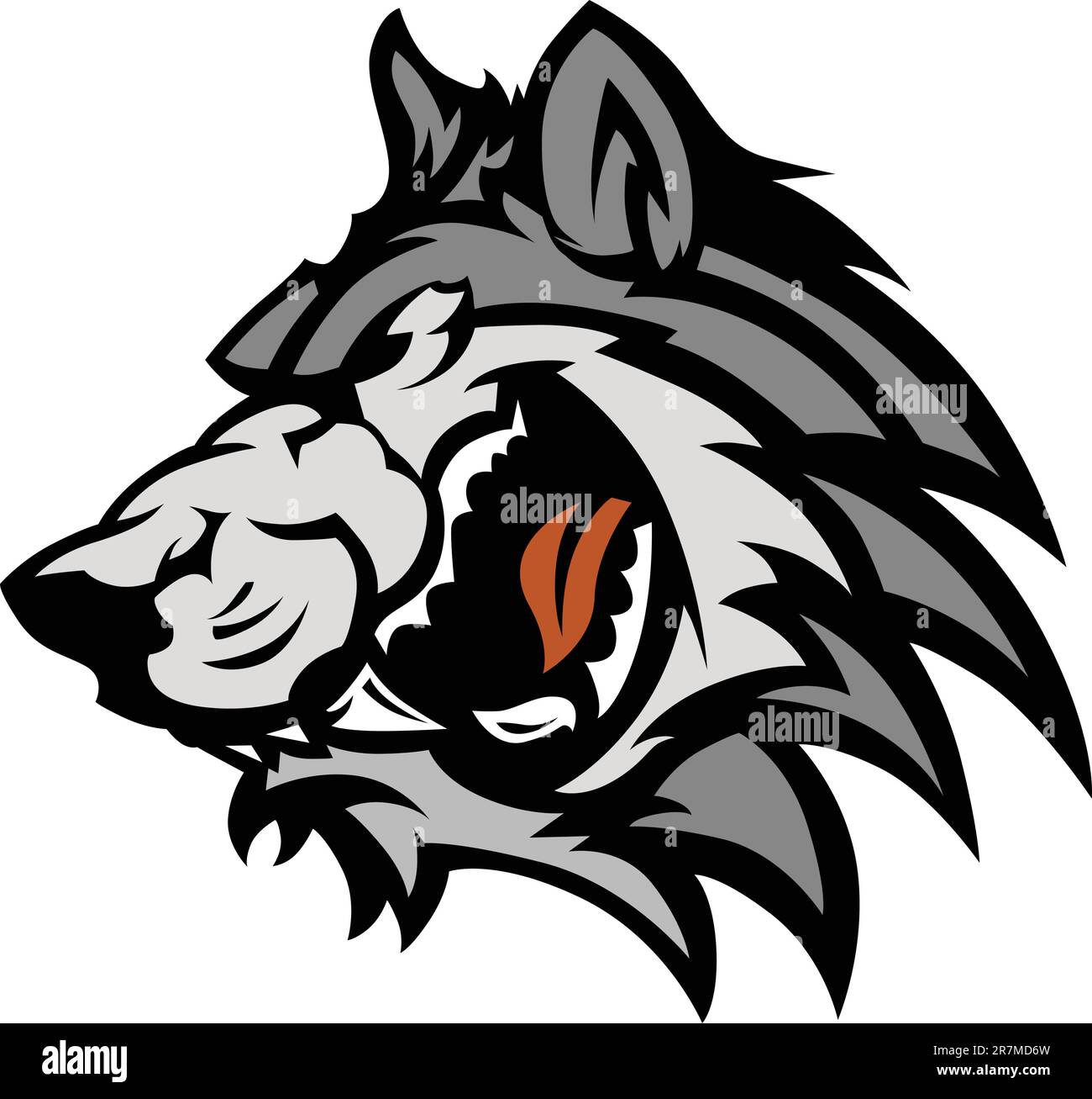 Graphic Team Mascot Image of a Wolf Head Stock Vector