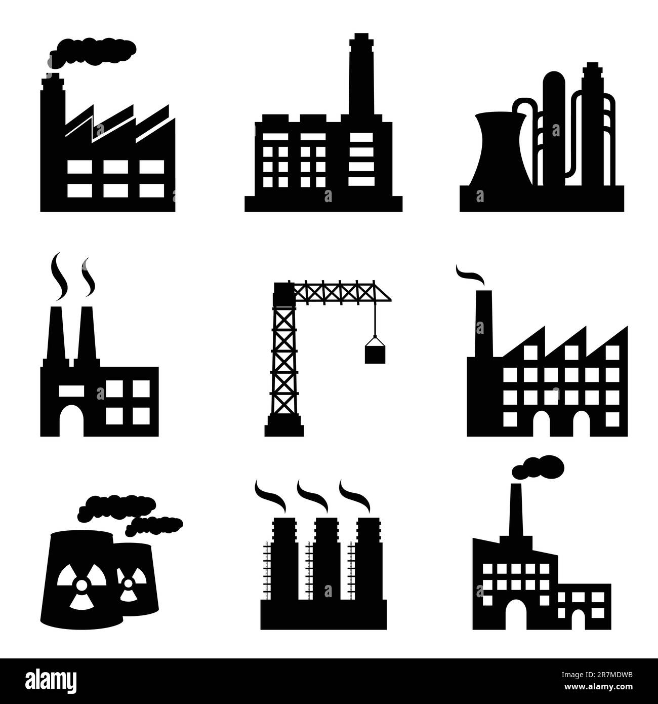 Industrial buildings on white background Stock Vector Image & Art - Alamy