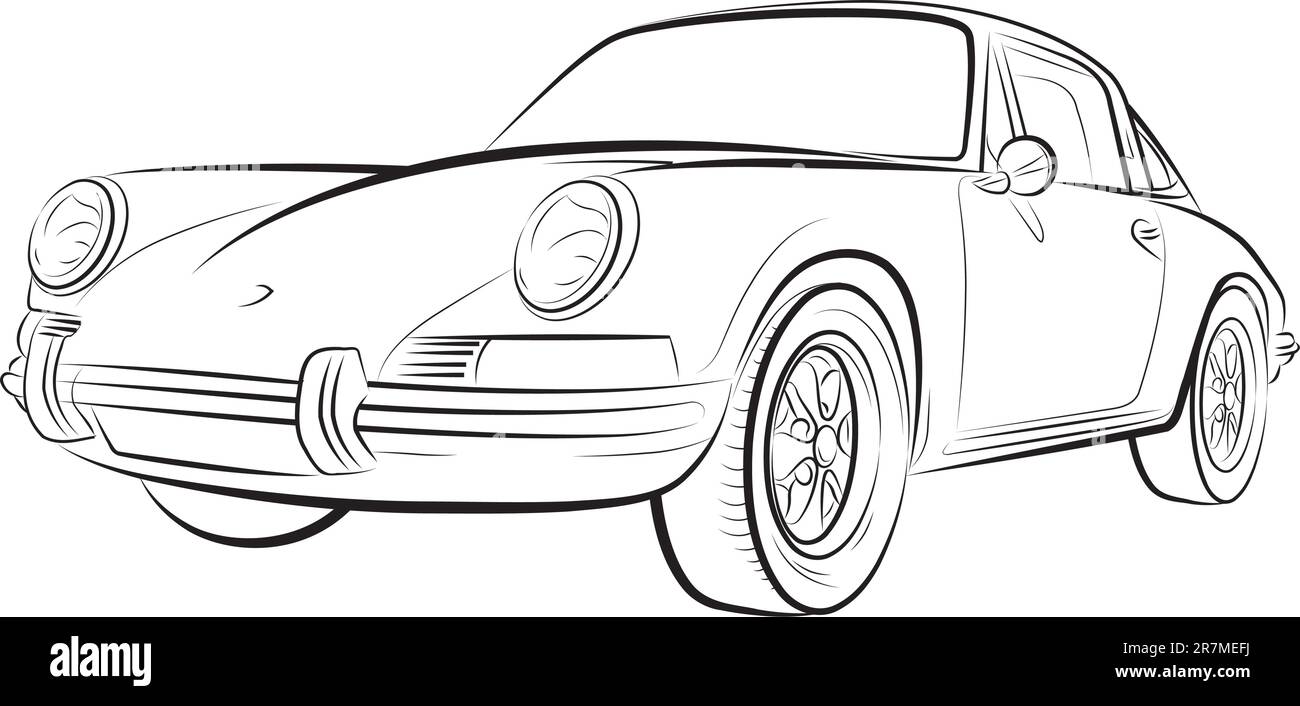 Drawing of the expensive car, vector illustration Stock Vector Image ...