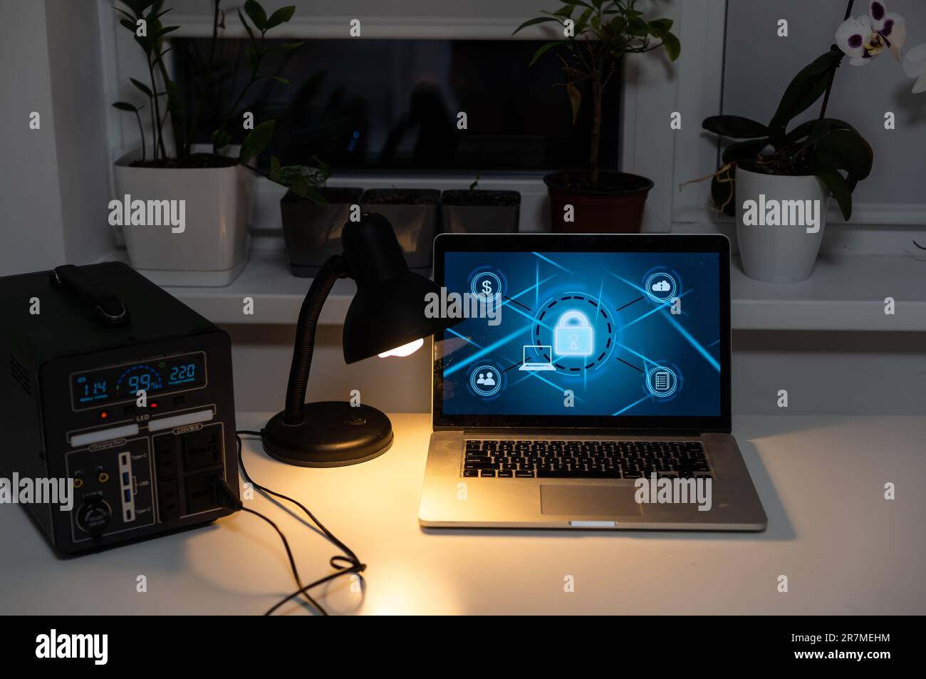 portable charging station charges gadgets Stock Photo