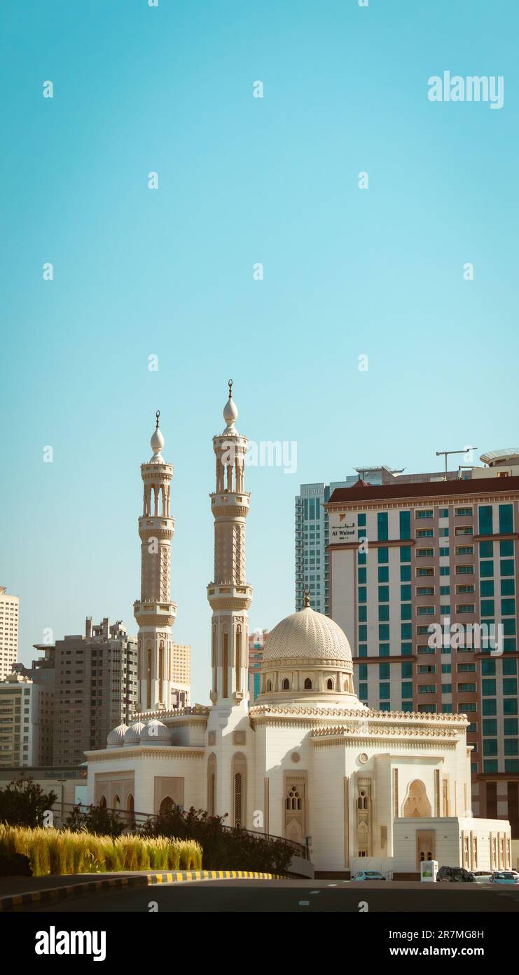Front view of the city mosque  Stock Photo