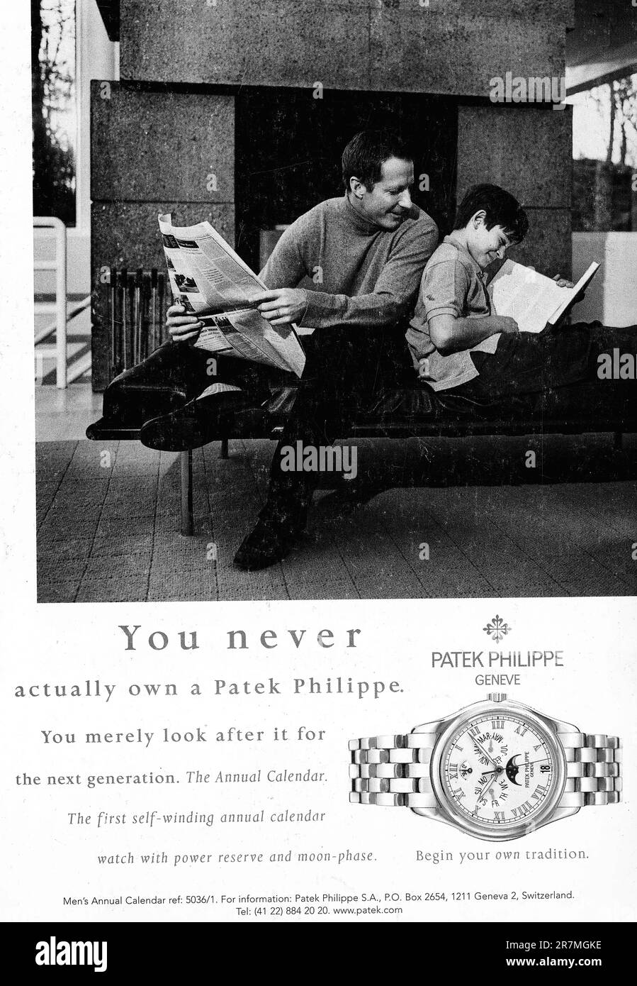 1999 patek philippe annual calendar watch print ad stock photo alamy