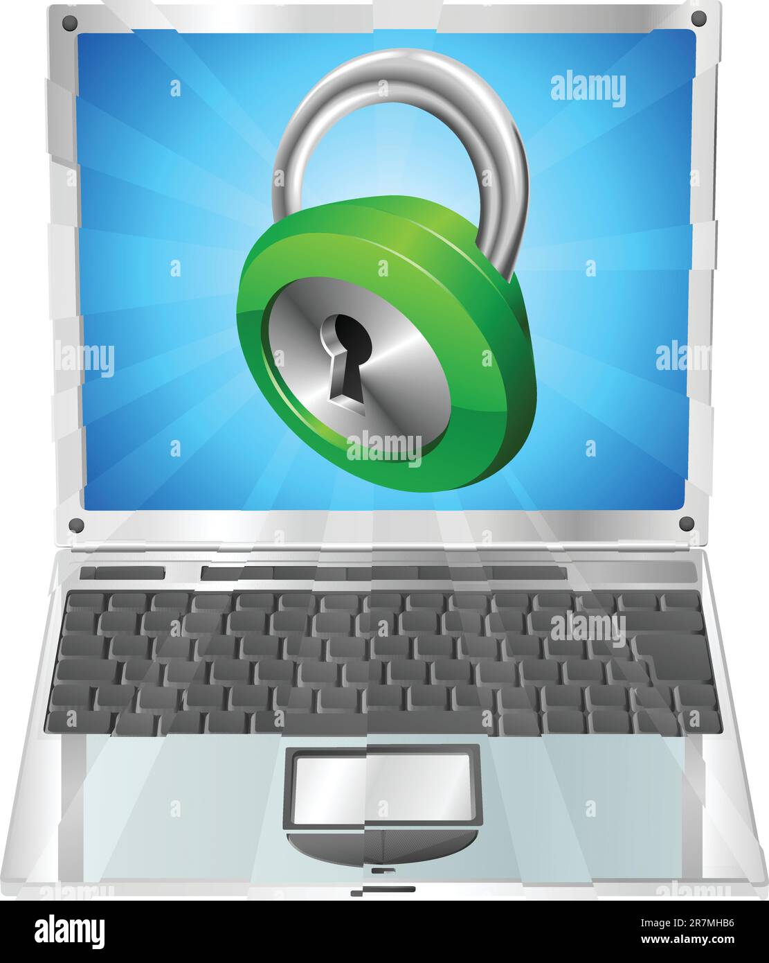 Lock icon coming out of laptop screen concept Stock Vector Image & Art ...