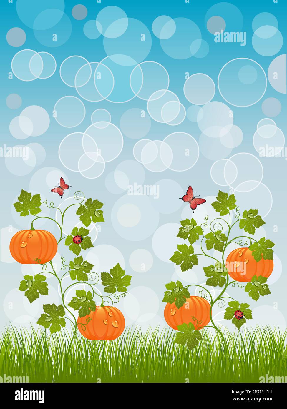 Abstract background with a pumpkin. Vector illustration Stock Vector