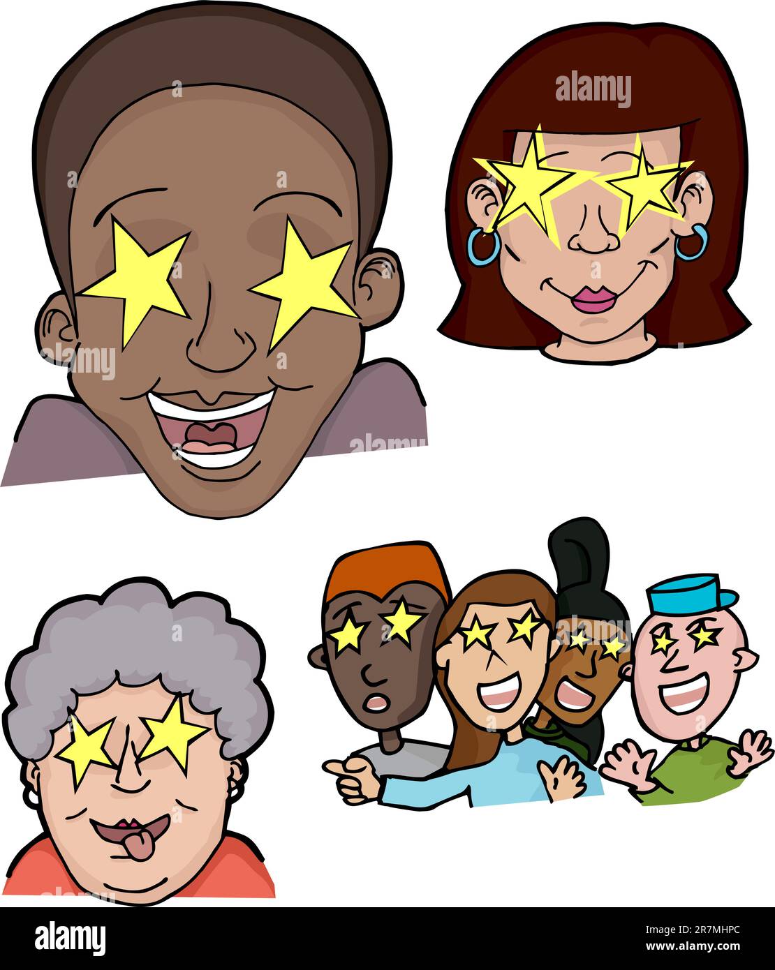 Different people with stars in their eyes Stock Vector Image & Art Alamy
