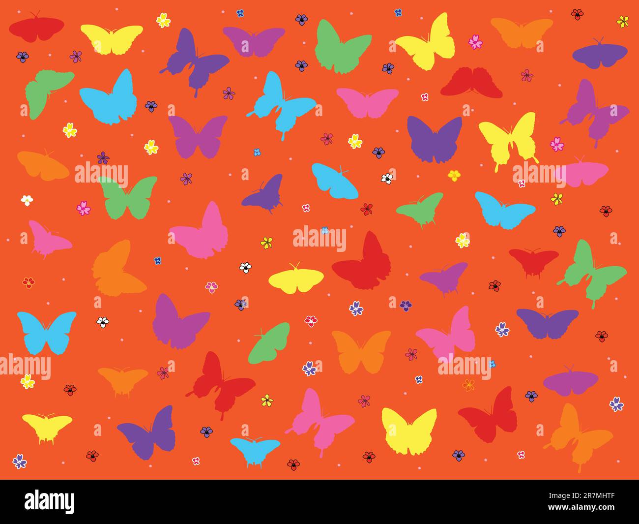 orange background with butterfly - vector Stock Vector Image & Art - Alamy