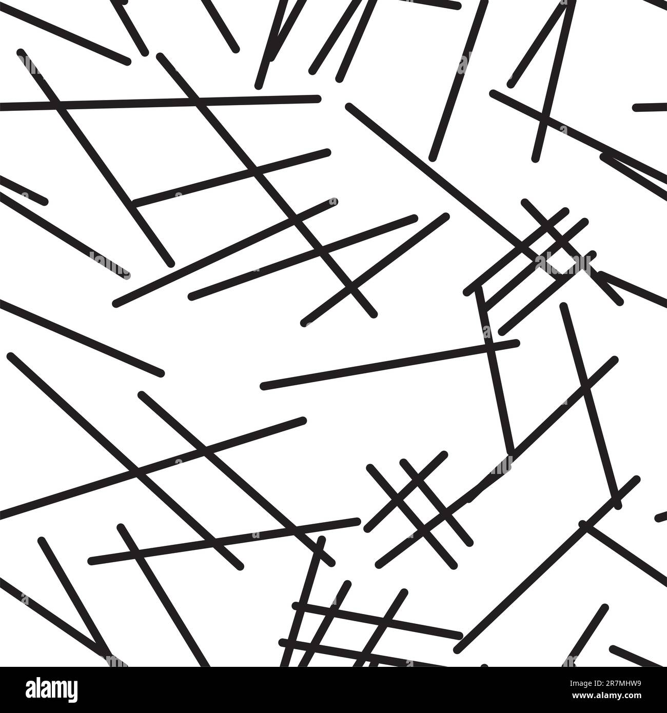 Abstract black-and-white background with lines. Seamless pattern. Vector illustration. Stock Vector