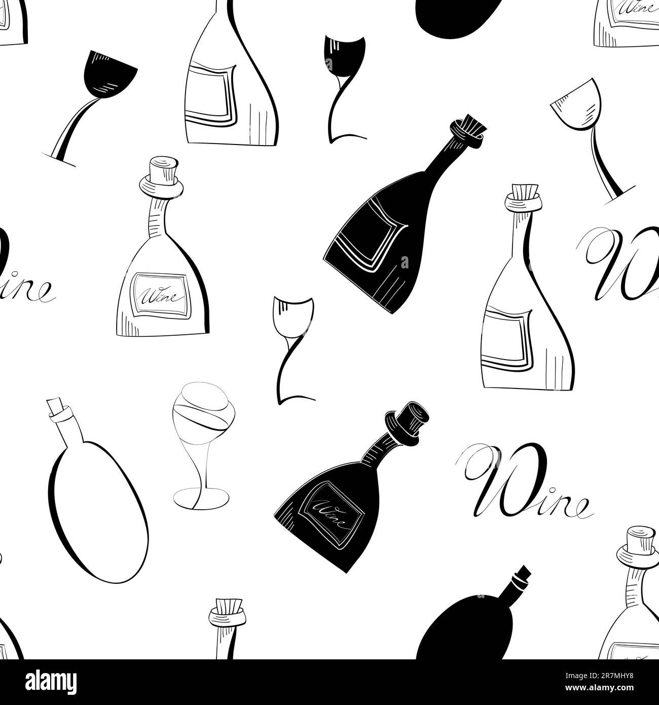 seamless-background-with-bottle-for-wine-stock-vector-image-art-alamy