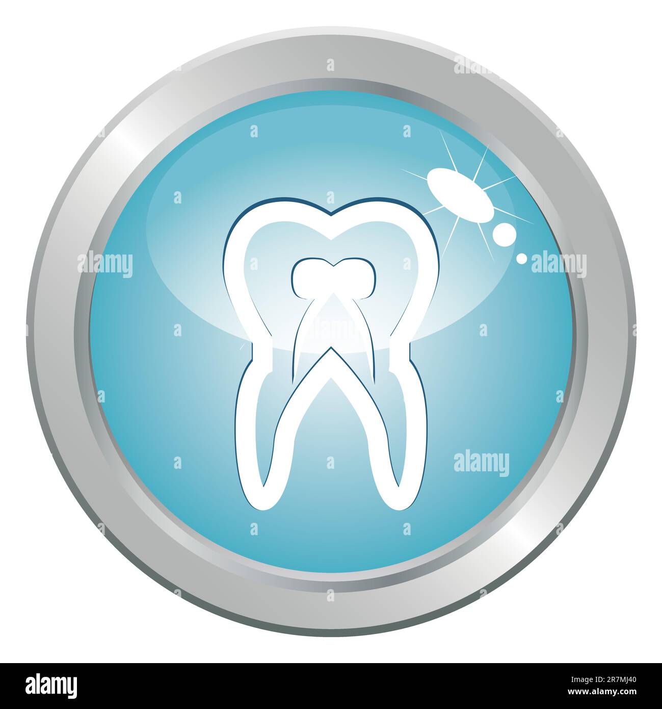Stomatology button with tooth. Medical health care treatment vector ...
