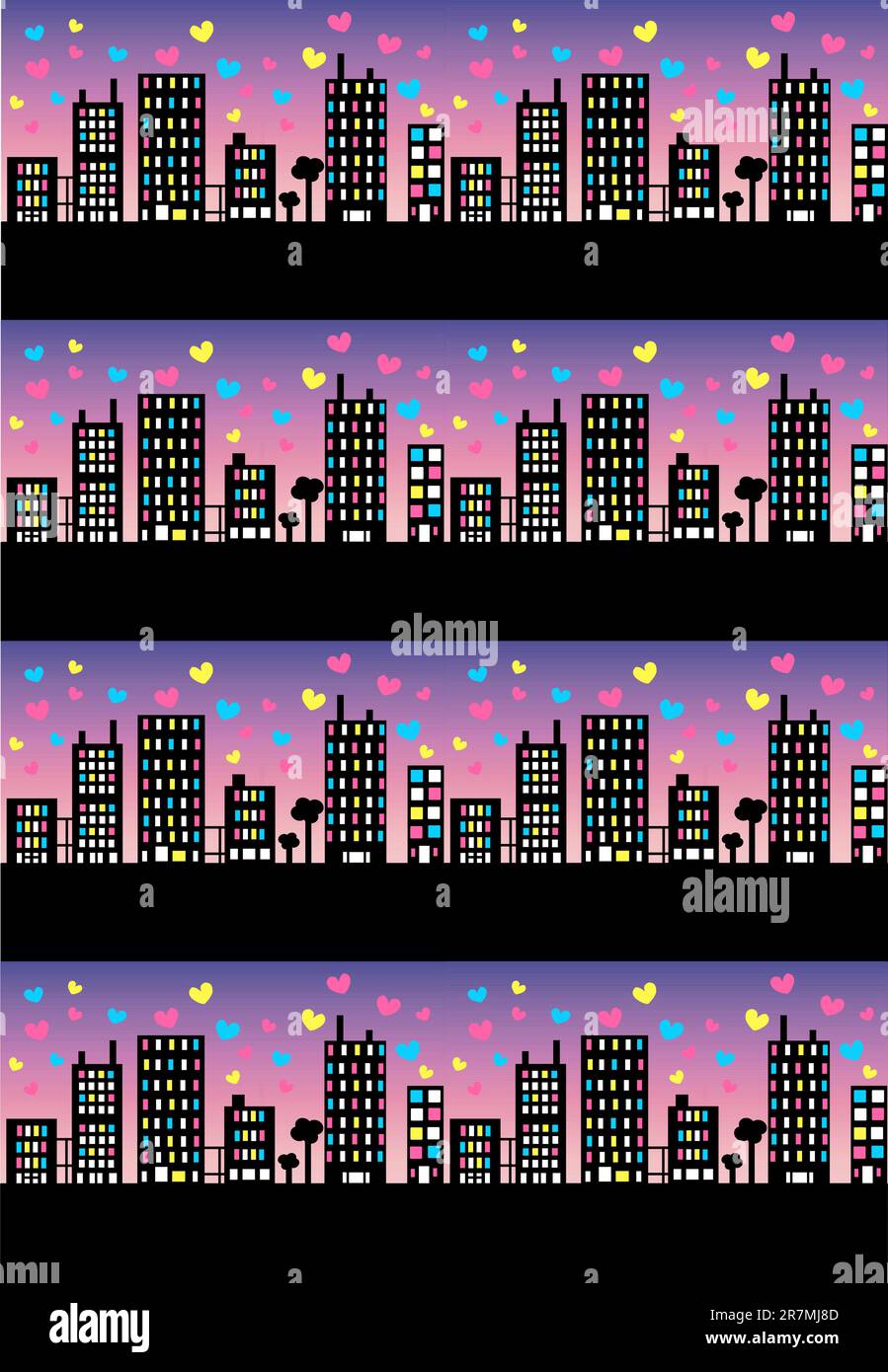 Evening buildings and city skyline Stock Vector Images - Alamy
